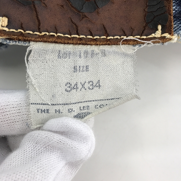 実際に弊社で買取させて頂いたLEE×THE REAL McCOY'S/リー×リアルマッコイズ センター赤タグ デニムパンツ Lot:101-B 97111-89/34×34の画像 3枚目