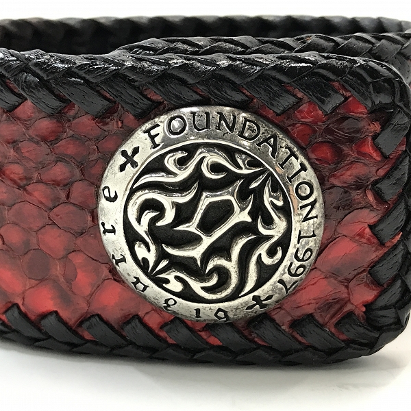 実際に弊社で買取させて頂いたBizarre/ビザール レザーブレスレット パイソン型押しの画像 6枚目