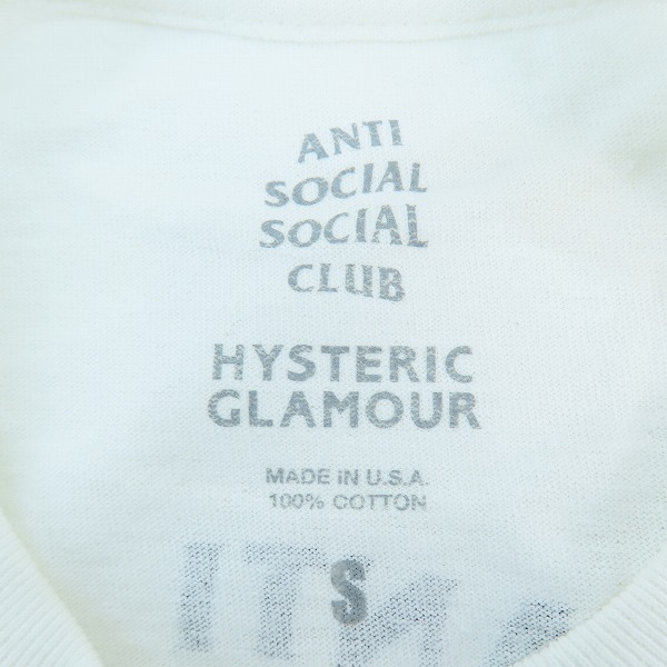実際に弊社で買取させて頂いた【未使用】HYSTERIC GLAMOUR×ANTI SOCIAL SOCIAL CLUB/ヒステリックグラマー×アンチソーシャルクラブ Tシャツ/Sの画像 2枚目