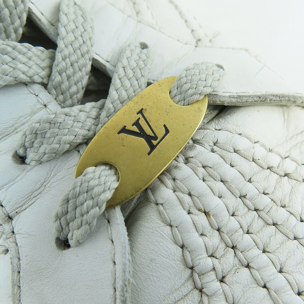 実際に弊社で買取させて頂いたLOUIS VUITTON/ルイヴィトン オフホワイト レザースニーカー BA0046/8 の画像 6枚目