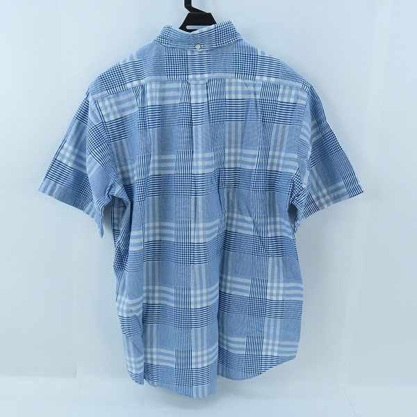 実際に弊社で買取させて頂いたEVISU/エヴィス チェック柄 ハーフボタン 半袖シャツ /44の画像 1枚目