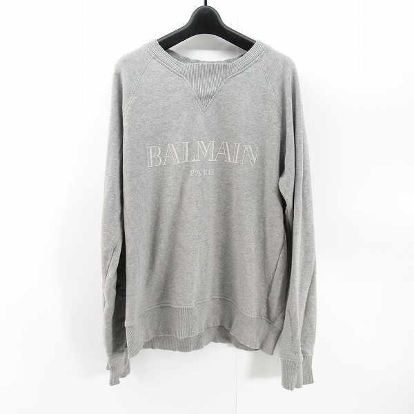 実際に弊社で買取させて頂いたBalmain/バルマン Paris Logo Raglan Sweat/クルーネックスウェット RH11679I052/M