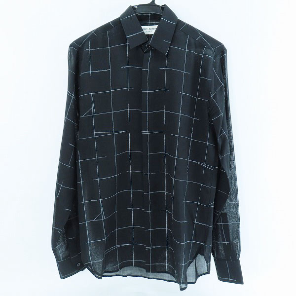 実際に弊社で買取させて頂いた【JPタグ】SAINT LAURENT/サンローラン チェック柄ウール混シャツ 長袖 481867 Y330R/36