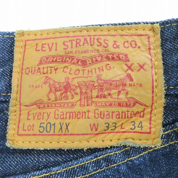 実際に弊社で買取させて頂いたLEVI'S/リーバイス LVC/ヴィンテージクロージング 501XX 1947年復刻 デニムパンツ 47501-0200/W33L34の画像 2枚目