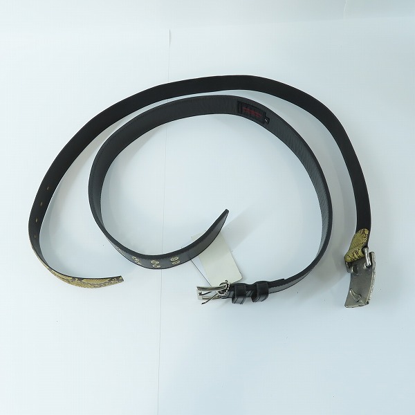 実際に弊社で買取させて頂いたNO ID./ノーアイディー レザーベルト ブラック/パイソン 2点セットの画像 9枚目