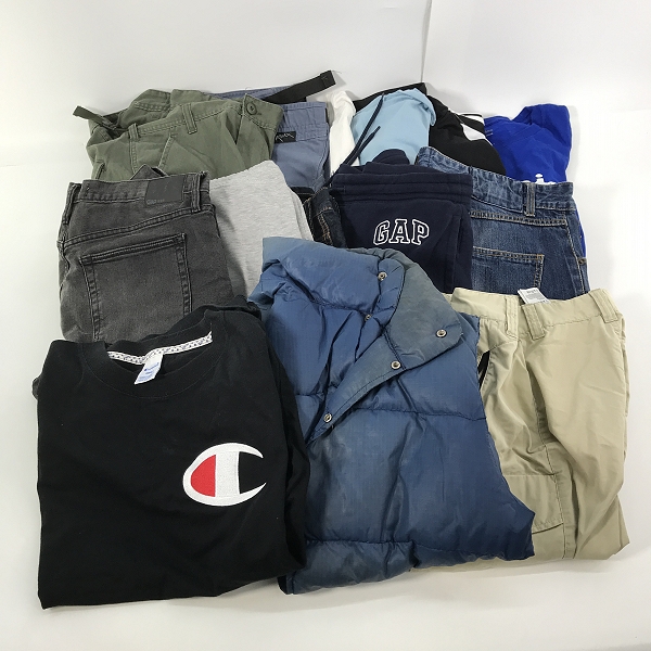 実際に弊社で買取させて頂いた【おまとめ】ティンバーランド/ノースフェイス/チャンピオン 他 ワークパンツ/ベスト/Tシャツ 等