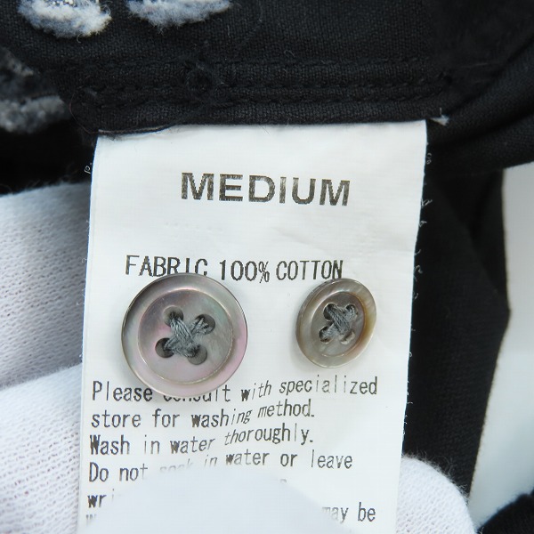 実際に弊社で買取させて頂いたmastermind JAPAN ×STUSSY/マスターマインドジャパン×ステューシー スカル刺繍 長袖シャツ Mの画像 3枚目