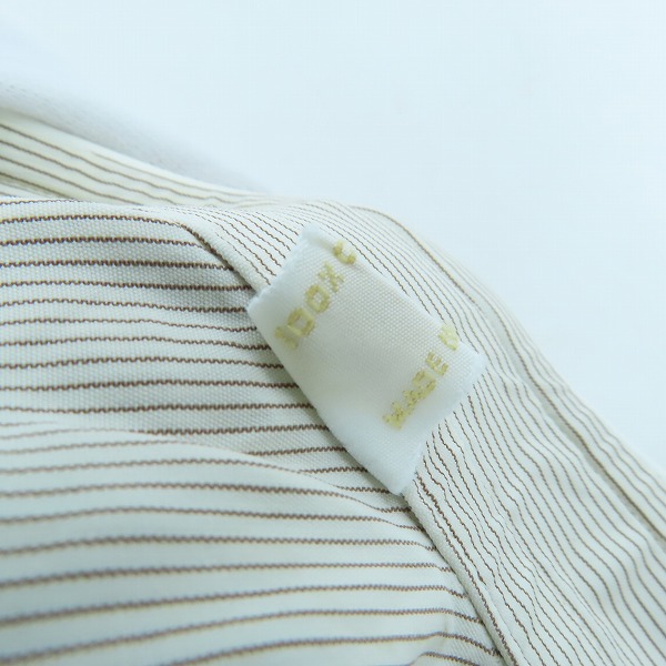 実際に弊社で買取させて頂いたBrioni/ブリオーニ コットン ストライプ 長袖 ボタンシャツ ホワイト×ブラウン/43の画像 3枚目