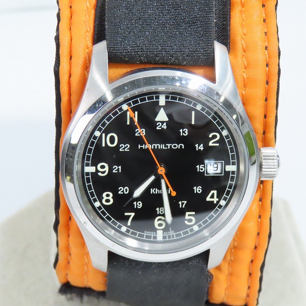 実際に弊社で買取させて頂いたHAMILTON×PORTER/ハミルトン×ポーター 77th/77周記念/カーキ フィールド 自動巻腕時計 H704450の画像 1枚目