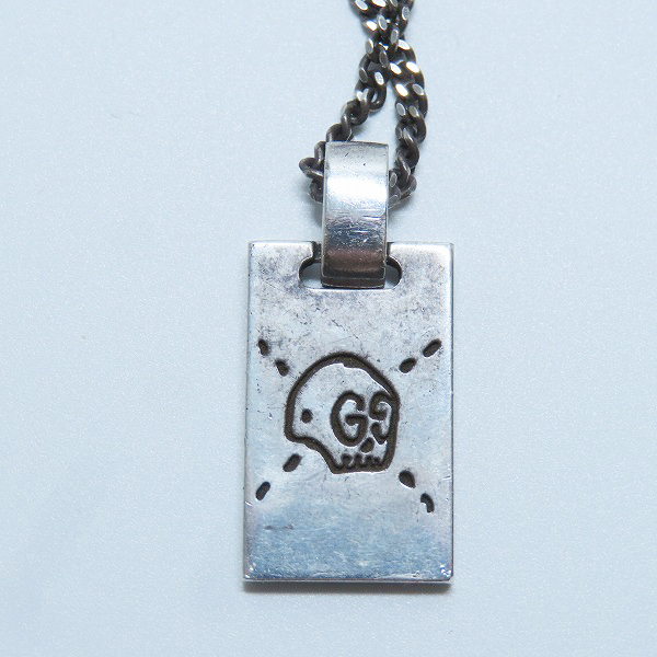 実際に弊社で買取させて頂いたGUCCI/グッチ ゴースト スカル ドクロ 髑髏 GG柄 ネックレスの画像 2枚目