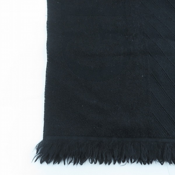 実際に弊社で買取させて頂いたGIORGIO ARMANI/ジョルジオアルマーニ ロゴ ウール マフラー ブラックの画像 3枚目