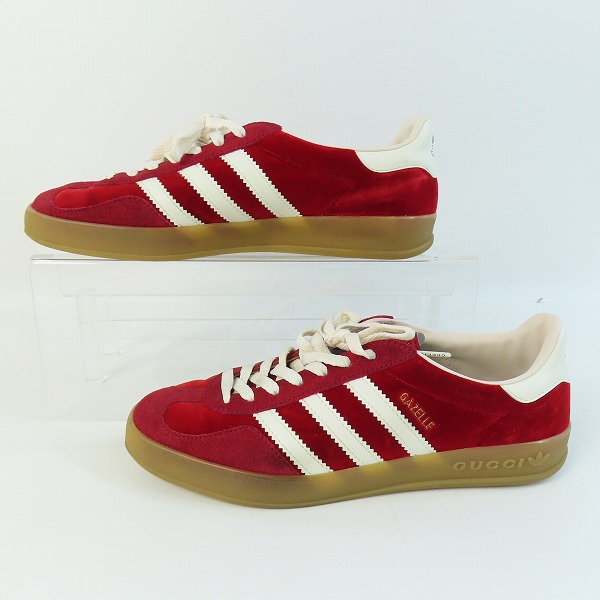 実際に弊社で買取させて頂いたadidas × Gucci/アディダス グッチ Gazelle Red/ガゼル レッド スニーカー HQ8853/26の画像 3枚目