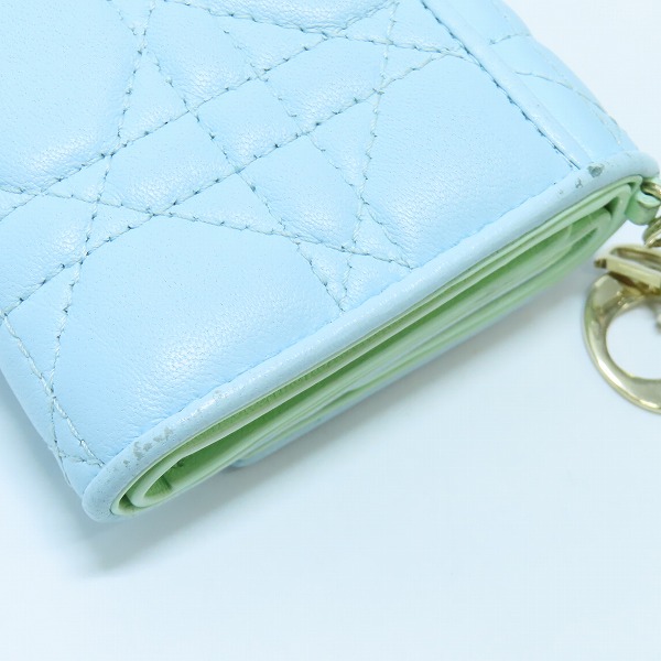実際に弊社で買取させて頂いたDIOR/ディオール Lady Dior/レディディオール ロータスウォレット 三つ折り財布の画像 7枚目