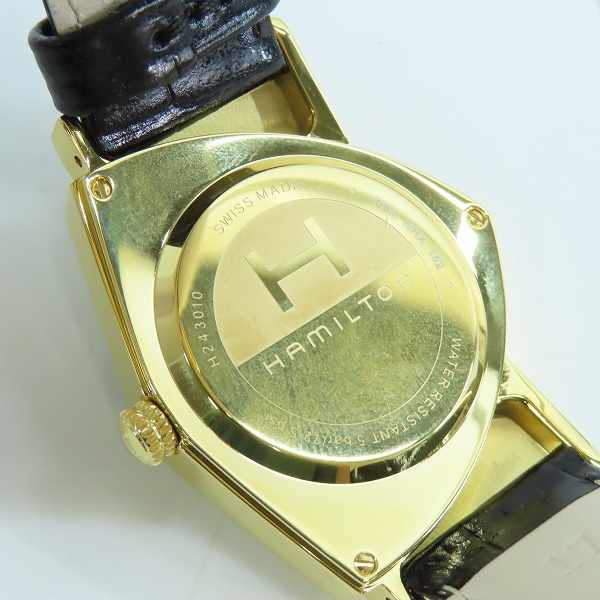 実際に弊社で買取させて頂いたHAMILTON/ハミルトン Ventura/ベンチュラ 黒文字盤 クォーツ時計/ウォッチ H24301731の画像 4枚目