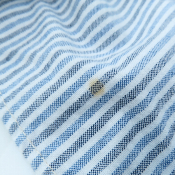 実際に弊社で買取させて頂いたEVISU/エヴィス ストライプ柄 ハーフボタン 半袖シャツ /44の画像 6枚目