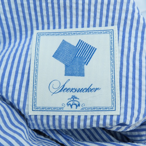 実際に弊社で買取させて頂いたBrooks brothers/ブルックスブラザーズ ストライプ柄 テーラードジャケット ブルー/Lの画像 6枚目