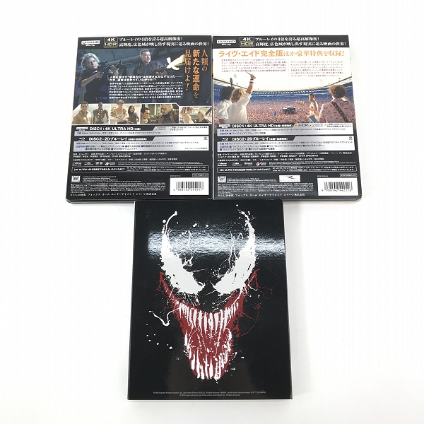 実際に弊社で買取させて頂いた4K ULTRA HD+Blu-ray/BD/ブルーレイ ヴェノム/ターミネーター ニュー・フェイト/ボヘミアン ラプソディ 3点セット 動作未確認の画像 1枚目