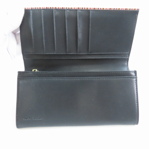 実際に弊社で買取させて頂いたPaul Smith/ポールスミス マーケトリーストライプラビット 二つ折り 長財布/ウォレットの画像 3枚目