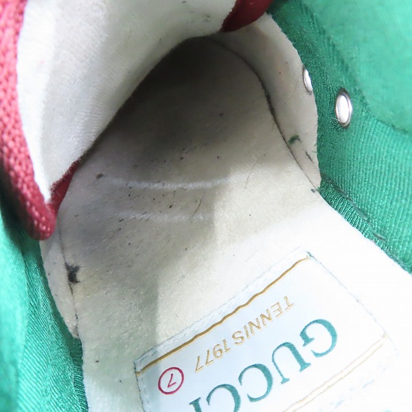 実際に弊社で買取させて頂いたGUCCI/グッチ 100周年記念 Tennis 1977 総柄ローカットスニーカー/7の画像 6枚目