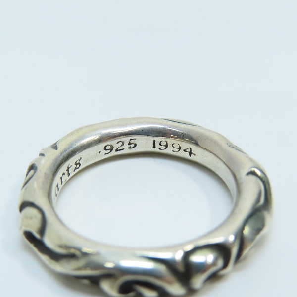 実際に弊社で買取させて頂いたCHROME HEARTS/クロムハーツ スクロールバンドリング /16.5号の画像 8枚目