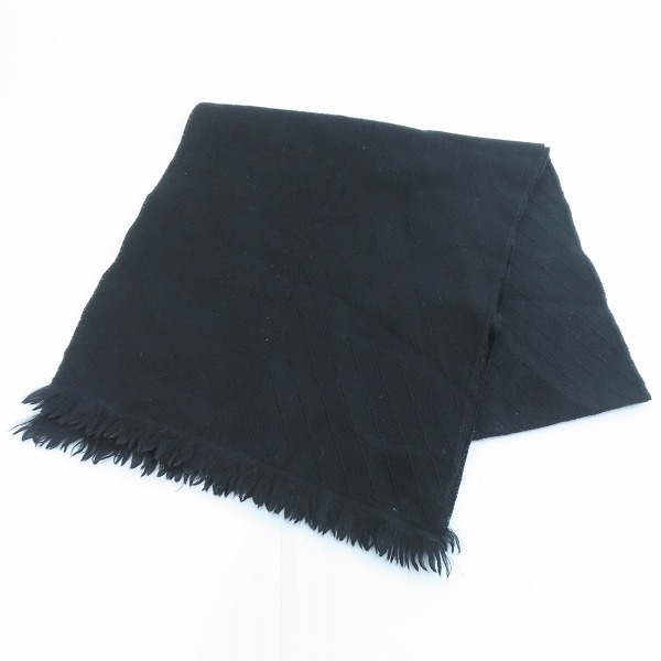 実際に弊社で買取させて頂いたGIORGIO ARMANI/ジョルジオアルマーニ ロゴ ウール マフラー ブラックの画像 1枚目