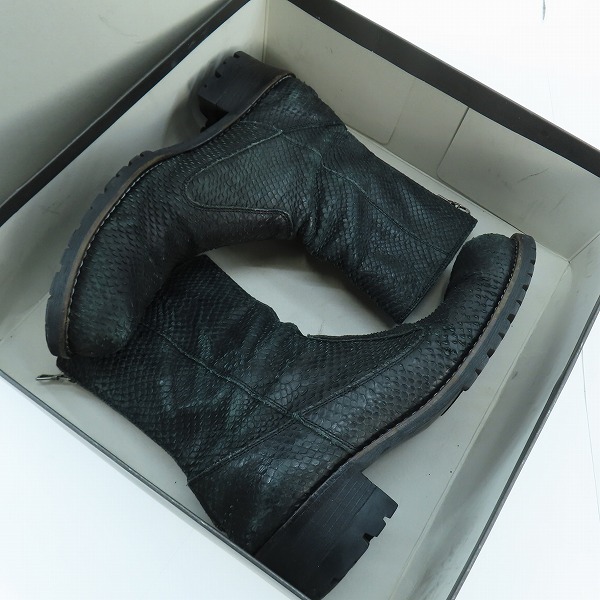 実際に弊社で買取させて頂いたNO ID./ノーアイディー レザーショートエンジニアブーツ/型押しパイソンデザイン/815208-554Z/42の画像 7枚目