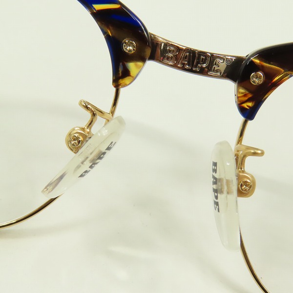 実際に弊社で買取させて頂いたA BATHING APE/アベイシングエイプ メガネフレーム/アイウェア BA13008の画像 3枚目