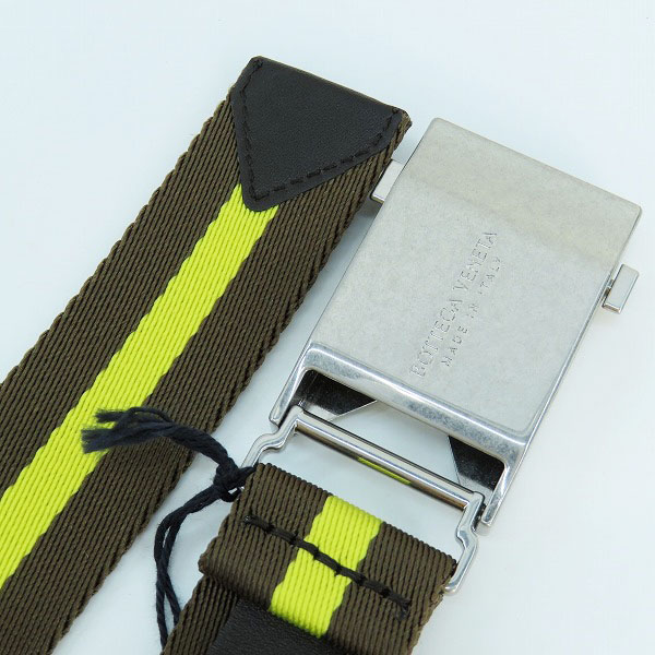 実際に弊社で買取させて頂いた【未使用】BOTTEGA VENETA/ボッテガヴェネタ リボンストラップ ボーダー ライン ベルト 629663 VBWJ1 2160の画像 1枚目