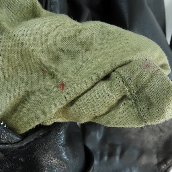 実際に弊社で買取させて頂いた【難有】PERFECTO by Schott/パーフェクト バイ ショット ワンスター ダブルライダースジャケット ブラック 38の画像 8枚目