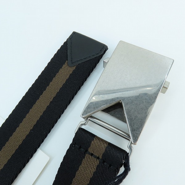 実際に弊社で買取させて頂いた【未使用】BOTTEGA VENETA/ボッテガヴェネタ リボンストラップ ボーダー ライン ベルト 629663 VBWJ1 8552の画像 2枚目