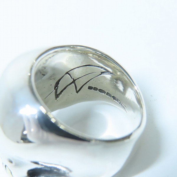 実際に弊社で買取させて頂いたCRAZY PIG/クレイジーピッグ LARGE EVIL SKULL/ラージ エビルスカル リングｗ/K18 ファングゴールド/14.5号の画像 6枚目