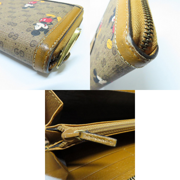 実際に弊社で買取させて頂いたGucci×Disney/グッチ×ディズニー GGスプリーム ミッキー ラウンドジップ 長財布 602532の画像 7枚目