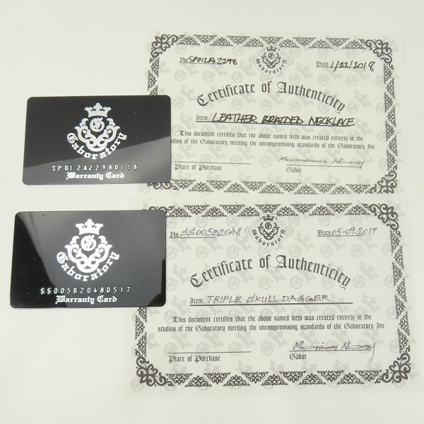 実際に弊社で買取させて頂いた【ギャラ付き/カスタム】Gabor/Gaboratory/ガボール トリプルスカル ダガー ペンダント ｗ/レザーブレード ネックレスの画像 8枚目