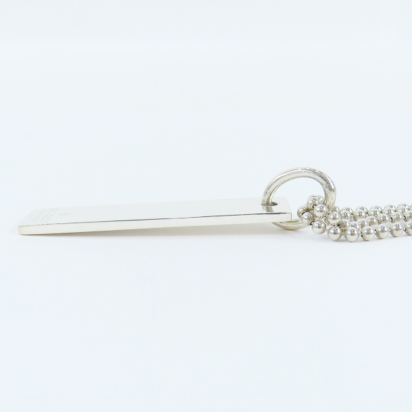 実際に弊社で買取させて頂いたGUCCI/グッチ Wチェーンペンダントネックレス 刻印ロゴバープレート/ダブルボールチェーン 09840 925SVの画像 3枚目