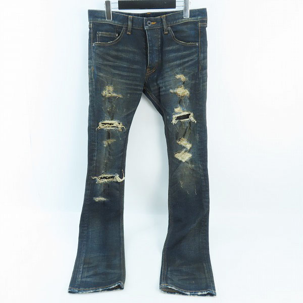 実際に弊社で買取させて頂いたISAMU KATAYAMA BACKLASH/バックラッシュ AULD TRIANGLE クラッシュスキニーデニム 1483-1C L