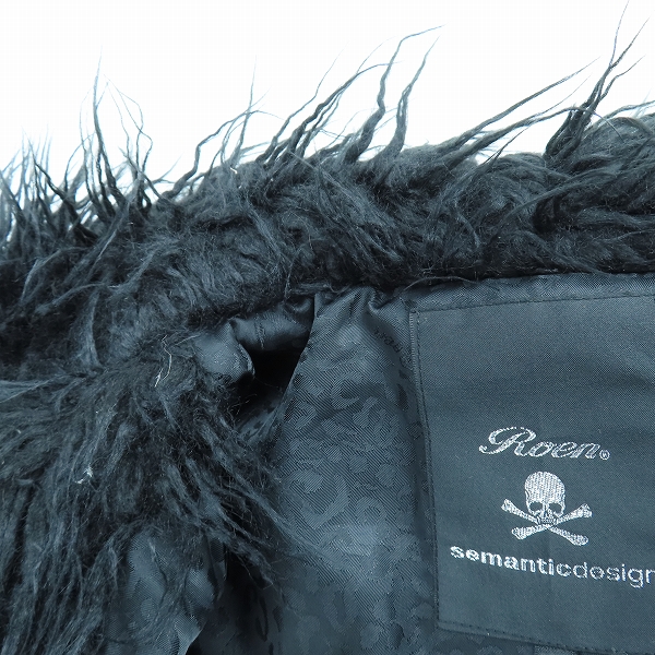 実際に弊社で買取させて頂いたRoen/ロエン×semantic design/セマンティックデザイン フェイクムートンコート/Mの画像 6枚目