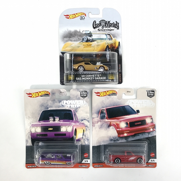 実際に弊社で買取させて頂いた【未開封】Hot Wheels/ホットウィール CAR CULTURE CUSTOM 72 CHEVY LUV/68 CORVETTE GAS MONKEY GARAGE 等 3点セット