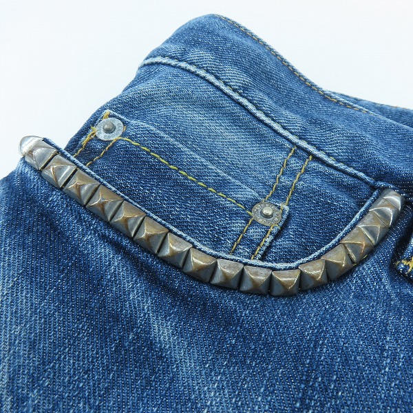 実際に弊社で買取させて頂いたHYSTERIC GLAMOUR/ヒステリックグラマー スタッズデニム ストレートパンツ 0232AP03/30の画像 6枚目