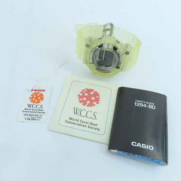 実際に弊社で買取させて頂いたG-SHOCK/Gショック W.C.C.S FROGMAN/フロッグマン ELマンタ腕時計 DW-8201WC-7T【動作未確認】の画像 6枚目