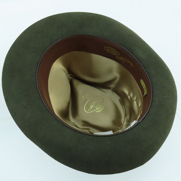 実際に弊社で買取させて頂いたBorsalino/ボルサリーノ 兎毛 リボン フェルト ハット カーキ/59の画像 5枚目