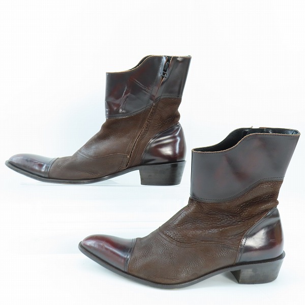 実際に弊社で買取させて頂いたNO ID./ノーアイディー サイドジップレザーブーツ/814208-553Z/42の画像 3枚目