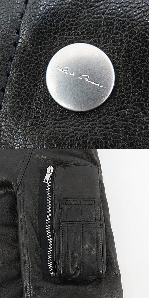実際に弊社で買取させて頂いた【未使用】 Rick Owens/リックオウエンス 23AW クラシック フライト レザー ボンバージャケット/MA-1 RU02C7789/46の画像 7枚目