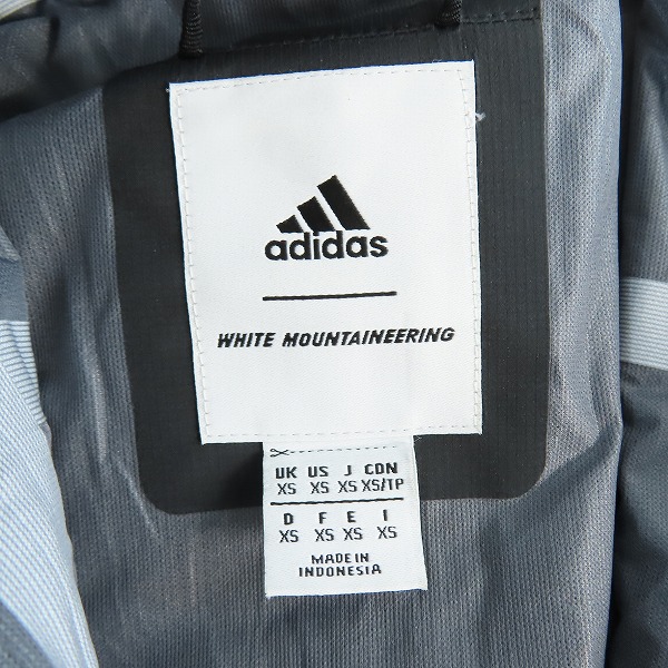 実際に弊社で買取させて頂いた【未使用】adidas×White Mountaineering/アディダス×ホワイトマウンテニアリング フード付ロング ジャケット DU0810/XSの画像 4枚目