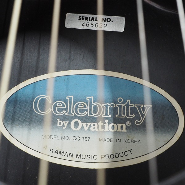 実際に弊社で買取させて頂いた★Ovation Celebrity/オベーション セレブリティ CC157 エレアコ/アコースティックギター/アコギハードケース付 の画像 4枚目