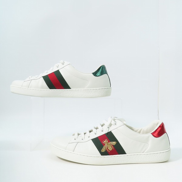 実際に弊社で買取させて頂いたGUCCI/グッチ ACE BEE エース エンブロイダリー ロートップ スニーカー 429446 9.5の画像 3枚目