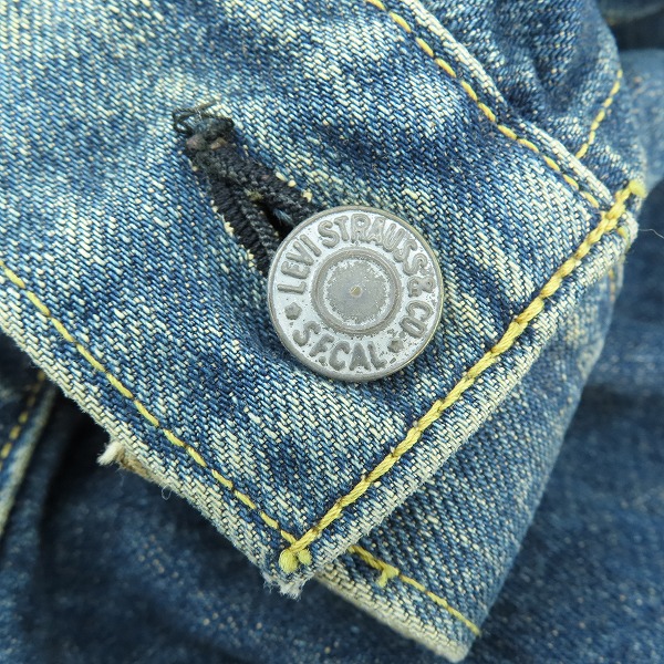 実際に弊社で買取させて頂いたLEVIS/リーバイス 71507XX/J02刻印 日本製 デニムジャケット Gジャン/38の画像 8枚目