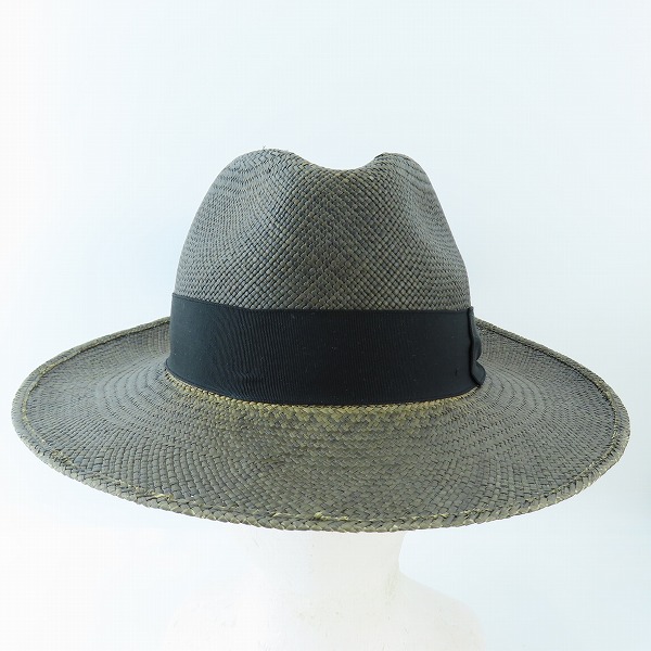 実際に弊社で買取させて頂いたBorsalino/ボルサリーノ 中折れ パナマハット ストローハット リボン/59の画像 1枚目