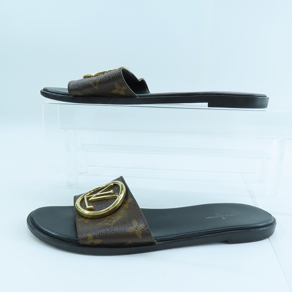 実際に弊社で買取させて頂いたLOUIS VUITTON/ルイ・ヴィトン ロックイットライン レザー モノグラム LVサークル サンダル 37.5の画像 3枚目