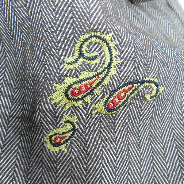 実際に弊社で買取させて頂いたBEAMS PLUS /ビームスプラス ヘリンボーン エンブロイダリー ワイド トラウザーズ 11-23-1601-803/Sの画像 6枚目