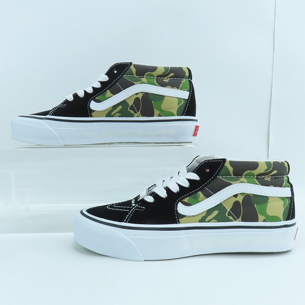 実際に弊社で買取させて頂いたA BATHING APE × Vans/アベイシングエイプ ×バンズ LX Sk8 Mid Reissue83/ VN000MZGCX3/24.5の画像 3枚目